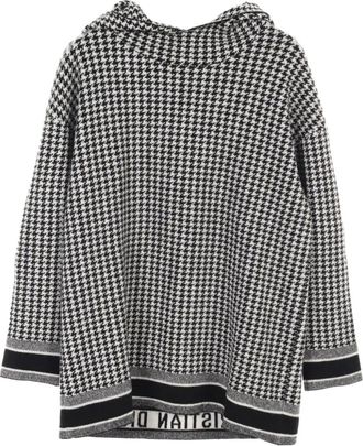 Dior Felpa con motivo pied-de-poule e cappuccio anni 2010 - Nero