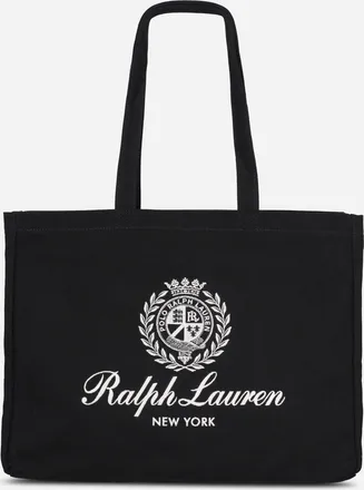 Polo Ralph Lauren Crest-Embroidered Canvas Tote Bag Black