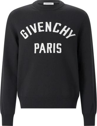 Givenchy Trui met ronde hals - Heren - Ronde hals truien - Zwart - XL - Katoen - Truien & Vesten