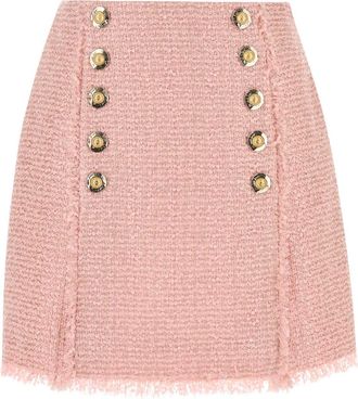 Balmain Womens Pink Tweed Skirt - Size EU 38 (Womens)