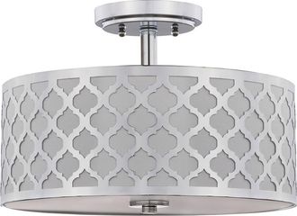 Safavieh Kora Quatrefoil 3 Light 15-Inch Dia Chrome Flush Mount