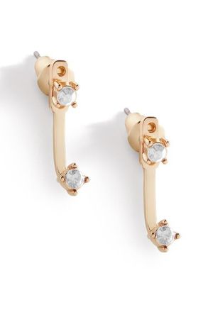 Mint & Lily Birthstone Drop Ear Jacket Earrings in April Diamond at Nordstrom