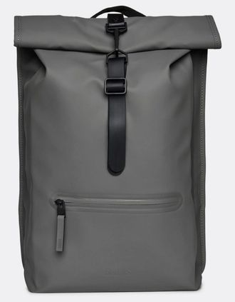 Rains Womens Rains Unisex Rolltop Rucksack - 13 Grey - Black - Size: ONE size