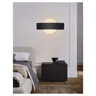 Trade Shop Trade Shop - Applique Led Parete Moderna Nera 8 W Doppia Emissione Luce 6500k 3000k 4000k E17