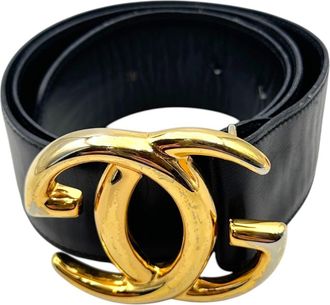 Gucci Vintage leren riem van Gucci met in elkaar grijpende gesp