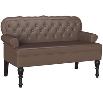 vidaXL vidaXL Panca Chesterfield Marrone 119,5 x 64,5 x 75 cm Pelle Sintetica