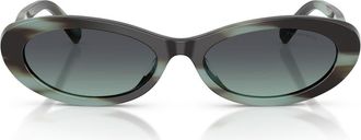 Tiffany & Co. 56mm Oval Sunglasses in Striped Black Tiffany /Azure at Nordstrom