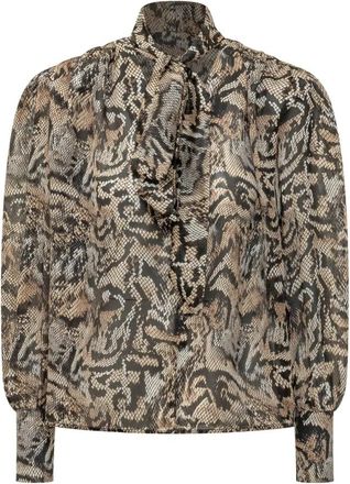 Actualee Slangenprint Blouse - Dames - Blouses - Veelkleurig - S - Polyester - Overhemden