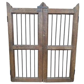 Wanderlust Deco Puerta De Madera Acabado Artesanal Marr&oacute;n 103x3x105 H Cm