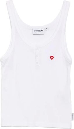 Chocoolate cotton tank top - women - Cotton - S - White