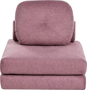 Beliani Sof&aacute; cama individual Tela Rosa