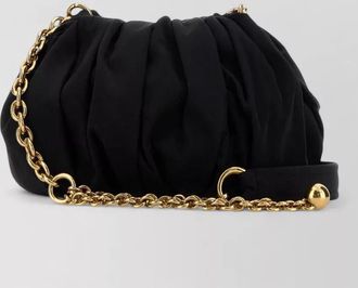 Chlo&eacute; canvas pliss&eacute; shoulder bag gold chain