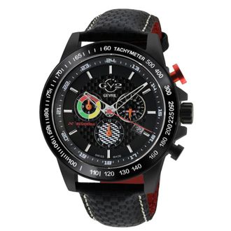 Gevril Group Scuderia Chronograph Tachymeter Black Dial Mens Watch 9923