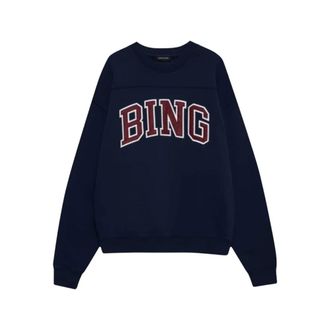 Anine Bing Hoodies & sweatvesten, Dames, Blauw, S, Sweatshirt met print