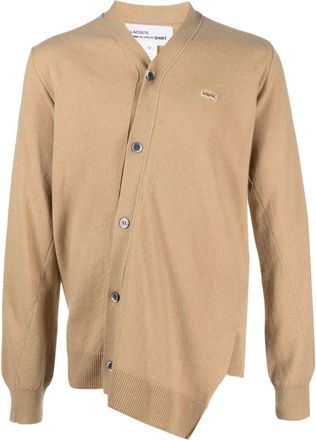 Comme Des Garçons X Lacoste asymmetric wool cardigan - men - Wool - M - Brown