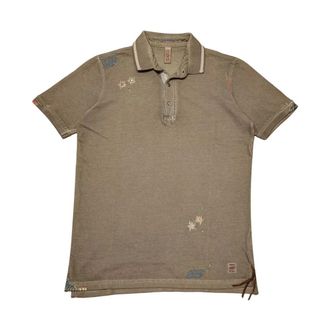 Bob Bob, Polo Shirts, male, Brown, Size: XL Brown embroidered short sleeve polo shirt