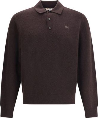 Burberry Mens Collared Cashmere Sweater - Dark Brown - Size Medium