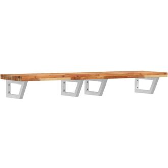 vidaXL Estante De Lavabo De Pared Acero Y Madera Maciza De Acacia Vidaxl