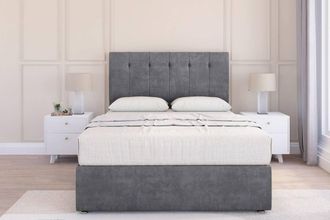 Sloomy Highbury Coniston Divan Set 2 Drawers-54 Headboard in Dark Grey | Size: Small Single