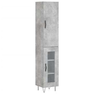 Berkfield Home Highboard Concrete Grey 34.5x34x180 cm Engineered Wood