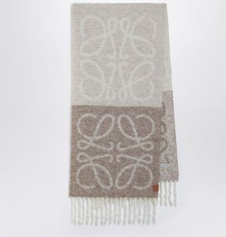 Loewe Anagram Beige/White Scarf