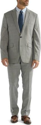 The Savile Row Company Hoxton Slim Fit Grey Windowpane Suit at Nordstrom Rack, Size 40Regular