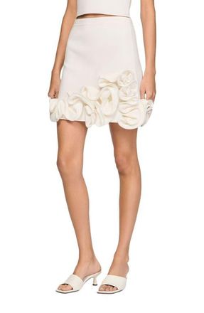Sandro Short floral knit skirt in White at Nordstrom, Size 42 Eu
