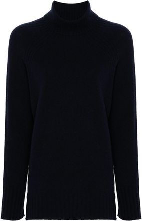 Twin-Set roll-neck wool-cashmere blend jumper - women - Cashmere/Wool - L - Blue