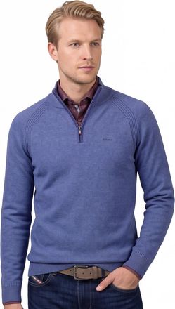 N-Z-A- NEW ZEALAND AUCKLAND NZA blauw katoen effen half zip