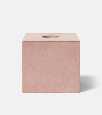 Michael Verheyden Niez Cube suede and wooden tissue box