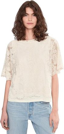 Sanctuary Forever Lace Top Womens Clothing Vintage Ivory : LG (US 10-12), Cotton/Modal/Nylon