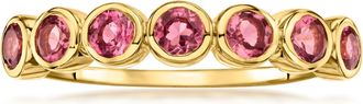 Ross-Simons Bezel-Set Pink Tourmaline Ring in 18kt Gold Over Sterling
