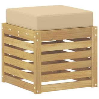 vidaXL Banco De Taburete Exterior Con Coj&iacute;n Blanco 43 X 43 X 45 Cm Vidaxl