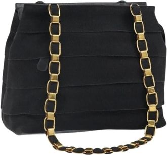 Ferragamo Pre-owned Shoulder Bags, female, Black, Size: ONE SIZE Pre-owned Canvas Shoulder Bag