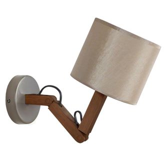 Tosel Aplique de pared madera,metal Alt.25cm oscuro ;Pantalla: multicolor