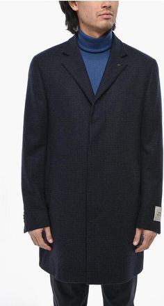 Corneliani CC COLLECTION Virgin Wool District Check Single Brested Coat size 50