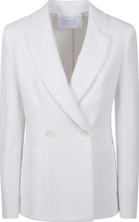 Harris Wharf London Blazers, female, White, XS, White Linen Cotton Blazer Made in Italy