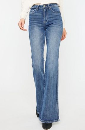 Kancan Luke High Rise Flare Jeans in Medium Wash at Nordstrom, Size 28
