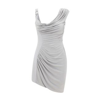 Versace Dames, Jurken, Grijs, Maat: XS Zijde