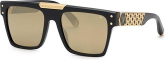 Philipp Plein SPP080 700G Womens Sunglasses Gold Size 55