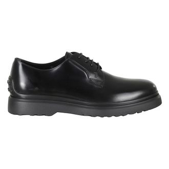 Tod's Allacciata Carrarmato Light - Heren - Veterschoenen - Zwart - 42 1/2 EU - Leer - Schoenen