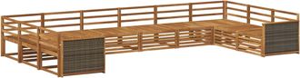 vidaXL Juegos De Sof&aacute;s 10 Uds. Madera De Acacia S&oacute;lida Vidaxl