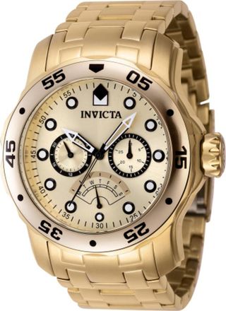 Invicta Pro Diver Retrograde GMT Quartz Gold Dial Mens Watch 46997
