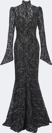 De La Vali Votiva lace lam&eacute; gown