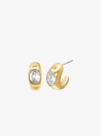 Michael Kors Precious Metal-Plated Cubic Zirconia Huggie Hoop Earrings