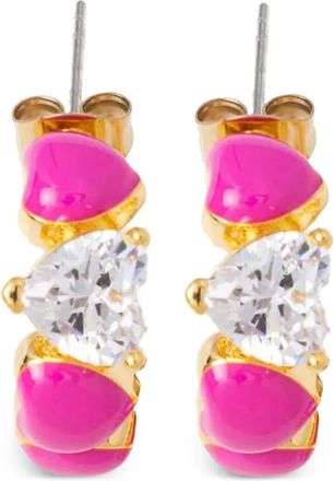 Chiara Ferragni heart-stone earrings - Gold