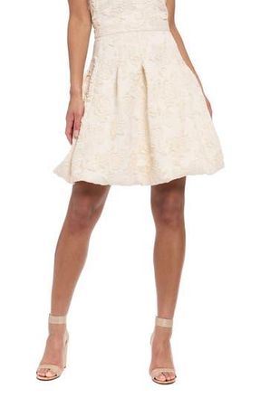 Muse Floral Jacquard Bubble Hem Skirt in Ivory/Gold at Nordstrom Rack, Size 14
