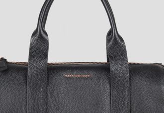 Alexander Smith Jane Medium handbag with shoulder strap in black tumbled leather