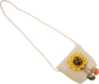 Frcolor Straw Crossbody Bag for Lightweight Shoulder Bag with Pattern Decoration for Daily Use and Photo Props