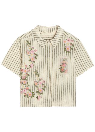 Agua Bendita Virtuosa Embroidered Cotton-blend Shirt - Multicoloured - XS (UK6)